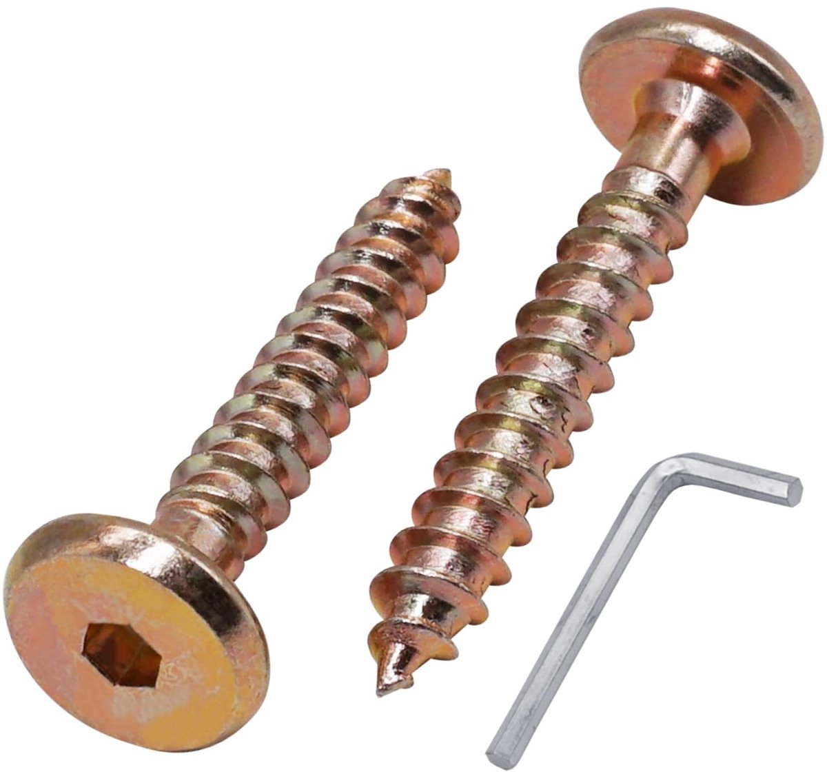 Houtverbinding Schroeven 6,5 x 40 mm - Geel Gegalvaniseerd - Platkop - Voor Sterke Verbindingen - ShopVlot