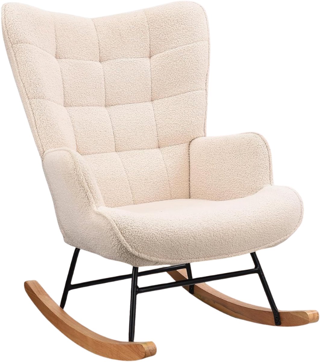 TYR® Schommelstoel - Schommelstoel Volwassenen - Schommelstoel Binnen - Beige - 71cm x 92cm x 101cm