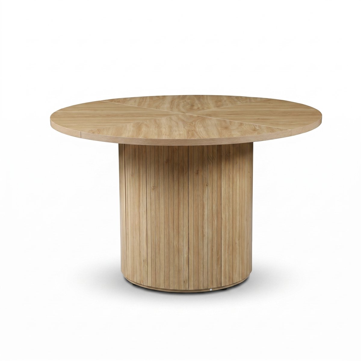 SensaHome Japandi Ronde Eettafel – Keukentafel met Houten Tafelblad – Ø120x75 cm – Eiken