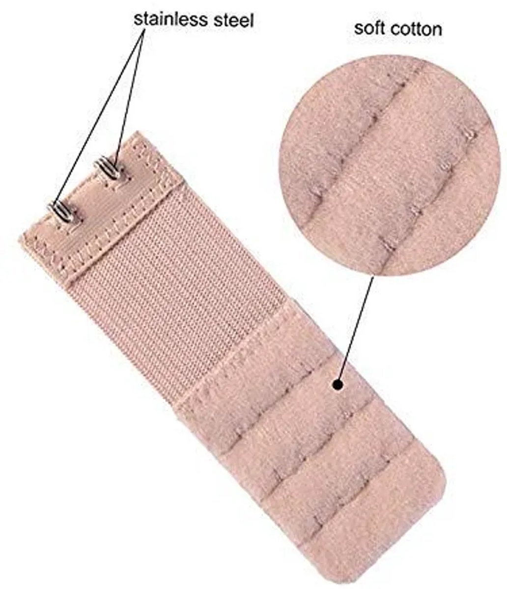 Set van 8 zachte bh-verlengstukken Geschikt voor dames, elastische bh-verlengstukken Geschikt voor2 haakjes, 9,9 cm x 3,3 cm (zwart, wit, beige, lichtbeige)