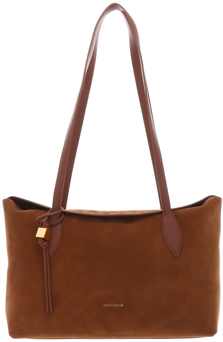 COCCINELLE Leren schoudertas Thess Handbag Suede Le. / Grained Le. Cognac / Cognac bruine
