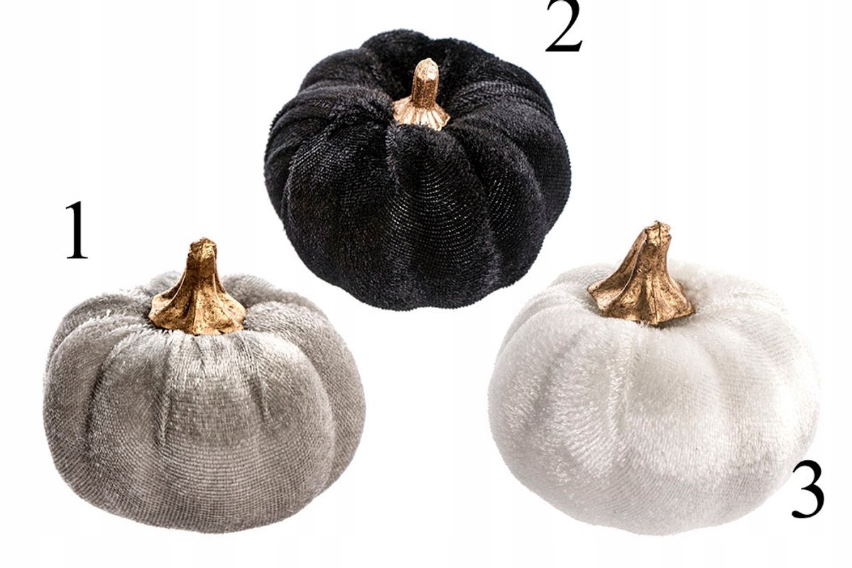 Decoratieve Herfst Pompoen van Velours - 3 Kleuren