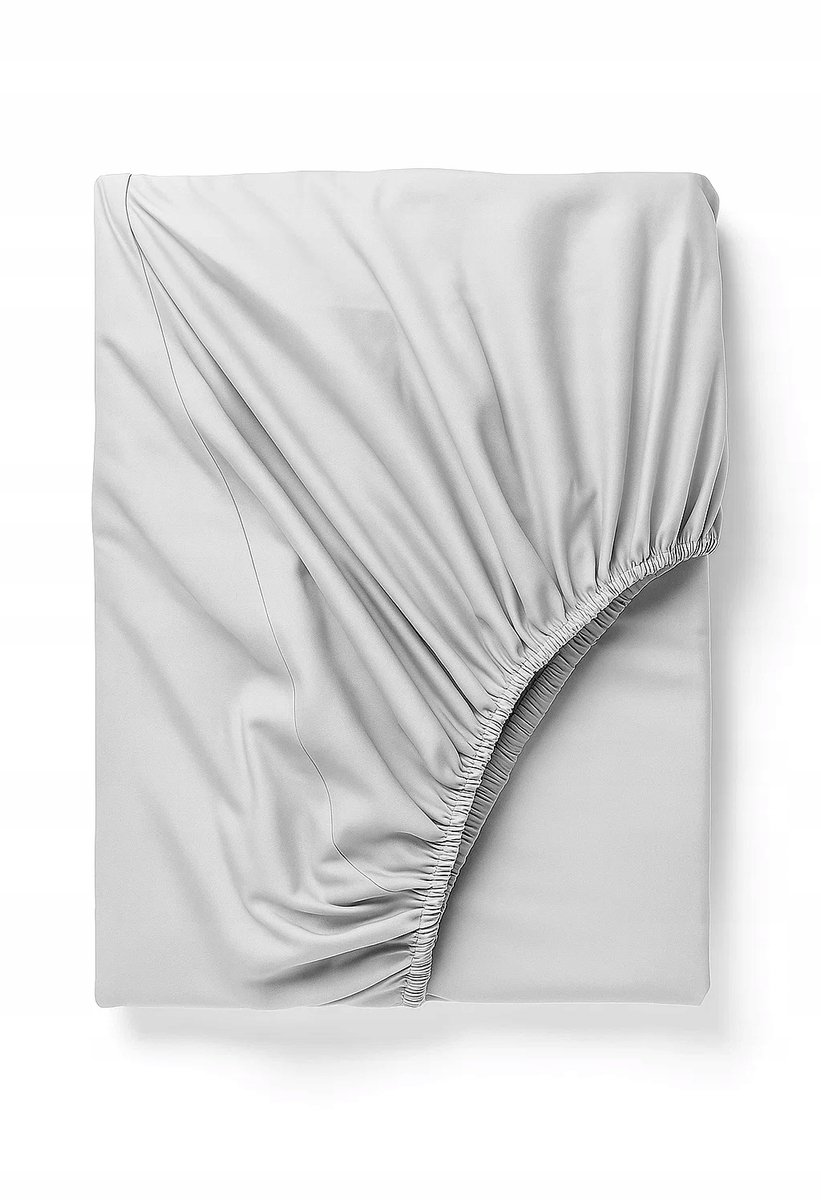 Luxe Katoenen Satin Hoeslaken 140x200cm - Zacht & Ademend Grijs
