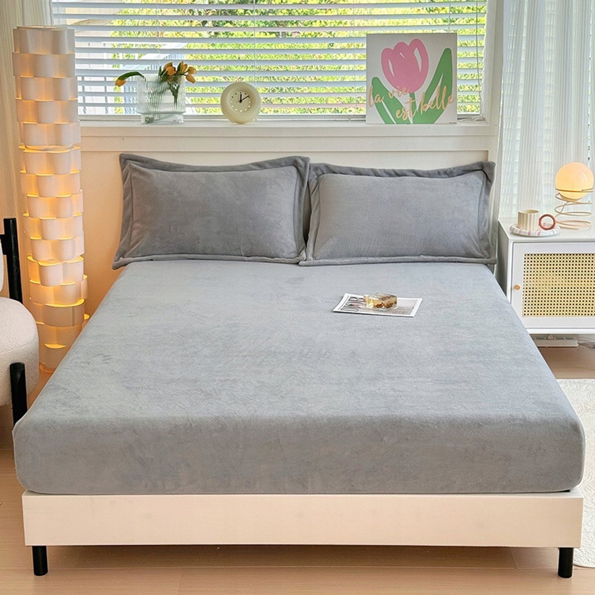 Zacht Pluche Hoeslaken met Elastiek 140x200cm - Warm & Comfortabel
