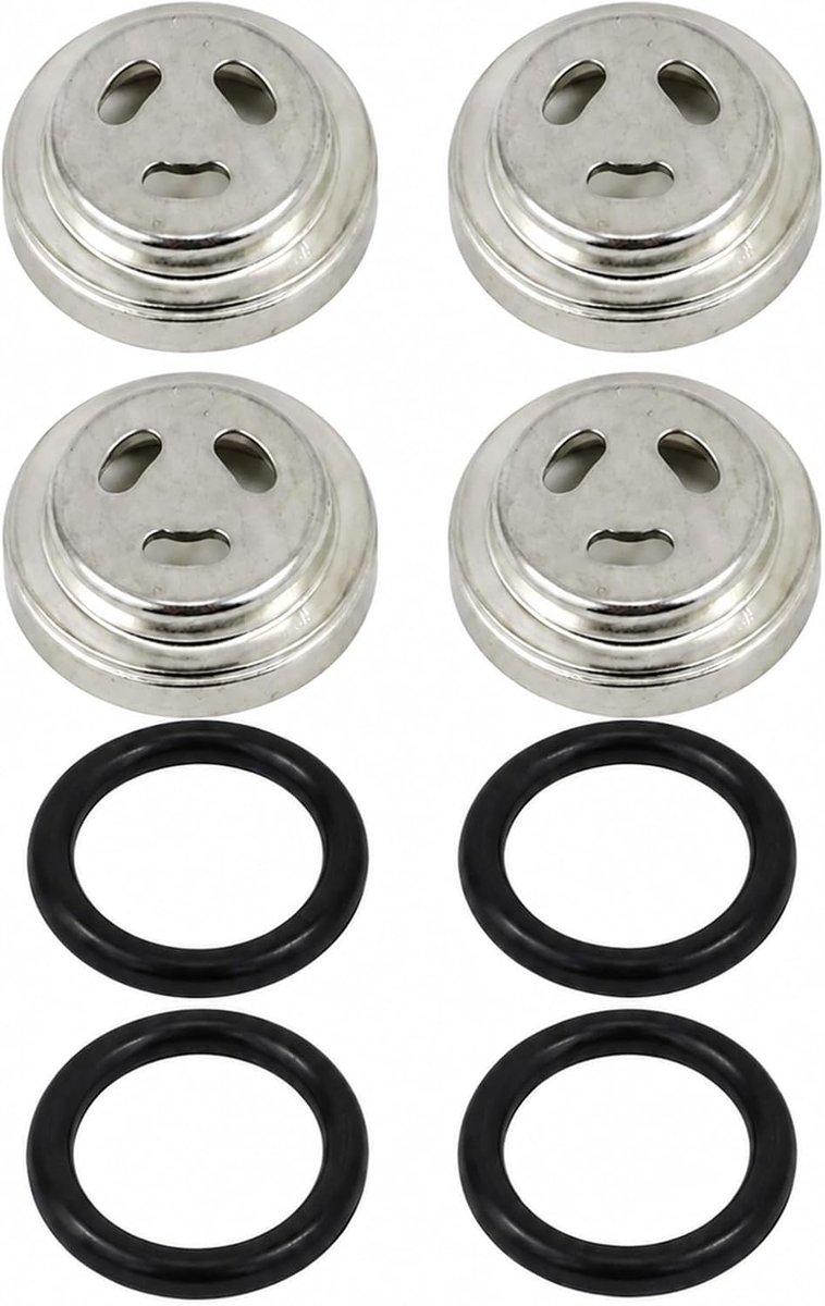 Kijkglas remvloeistofreservoir scooter 18 mm - metaal en ABS - 4 stuks met afdichtringen - voor veilig remsysteem - ShopVlot