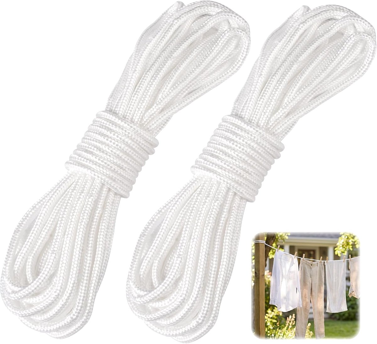 Nylon touw 4 mm x 10 m - polypropyleen touw - sterk en duurzaam - ideaal voor het ophangen van ladingen - ShopVlot