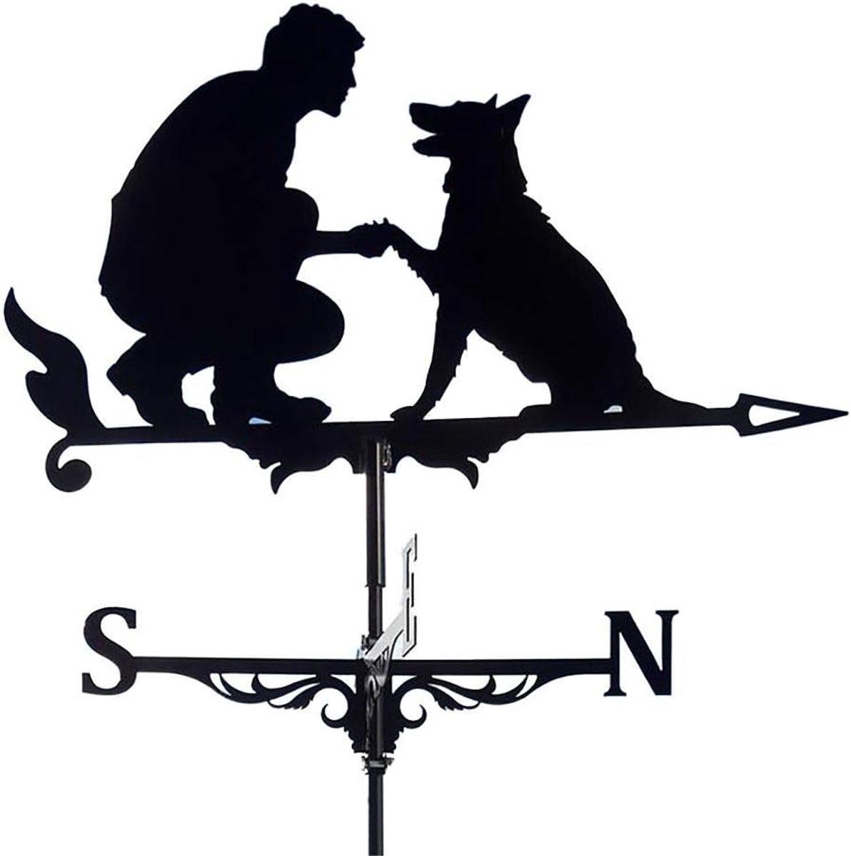 Weervane - 57 x 30 cm - Roestvrij staal - Decoratieve haan stijl - Perfect voor tuin of garage - ShopVlot