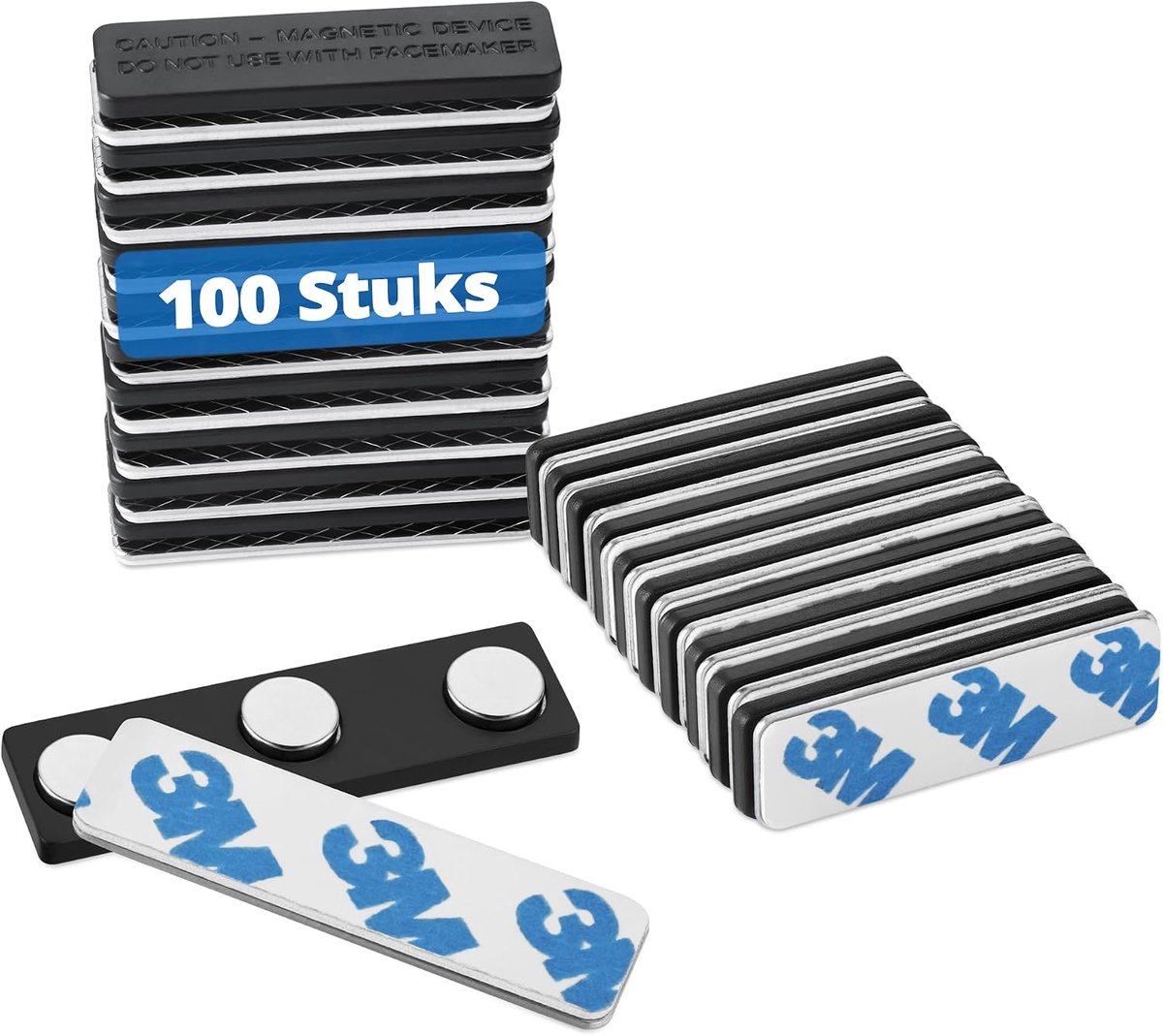 Naamplaat magnets 44,5 x 12,7 mm - sterke neodymium magneten - veilig voor kleding - ideaal voor ID-badge houder - ShopVlot
