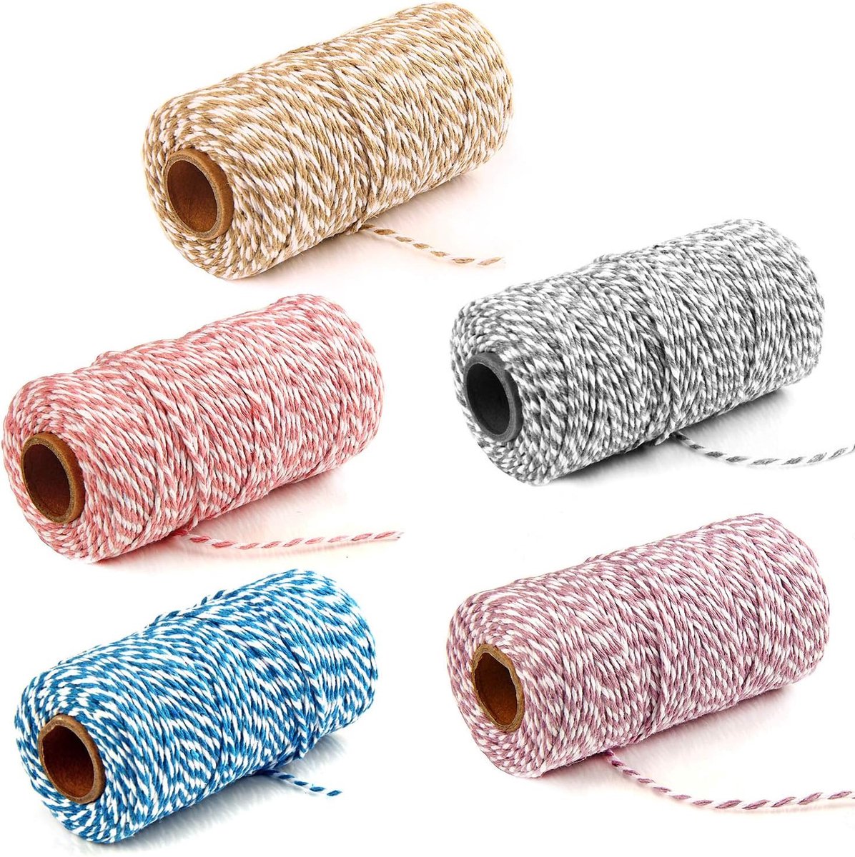 Cordon de Coton 500M - Katoenen Touw - Kleurrijke Mix - Ideaal voor Bricolage en Decoratie - ShopVlot