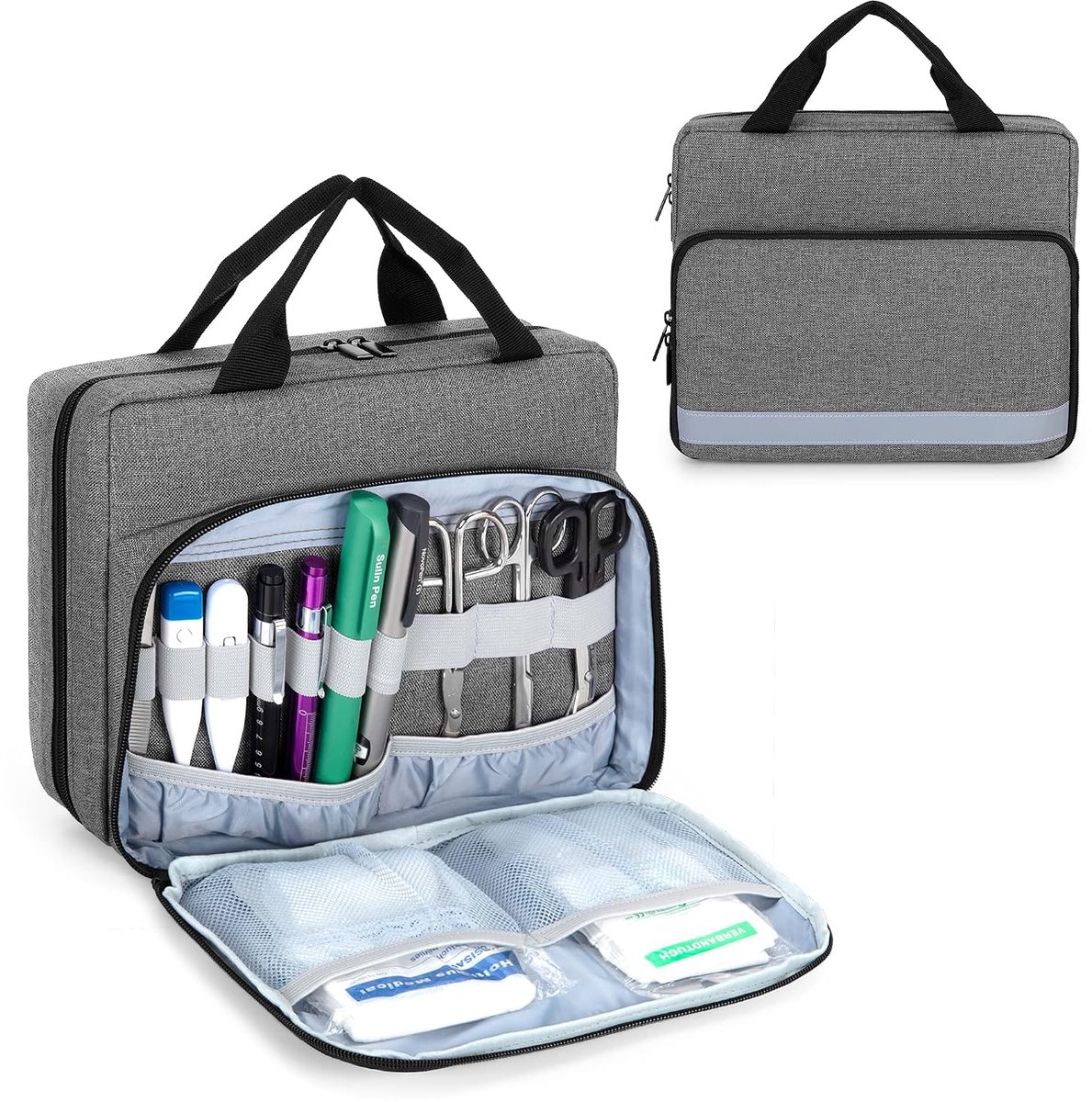 Trunab Padded Stethoscope Case, Small First Aid Kit Empty, Space for Two Stethoscopes Compatible with 3M - ShopVlot