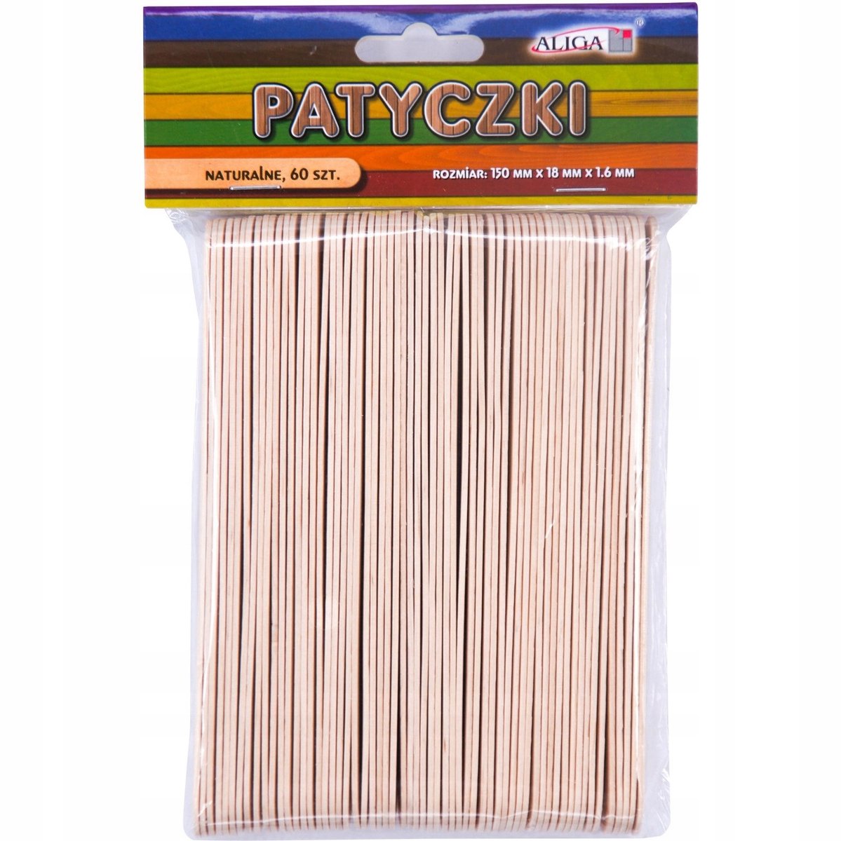 Aliga Houten Stokjes XL 150x18x1.6mm - 60 Stuks voor Knutselen