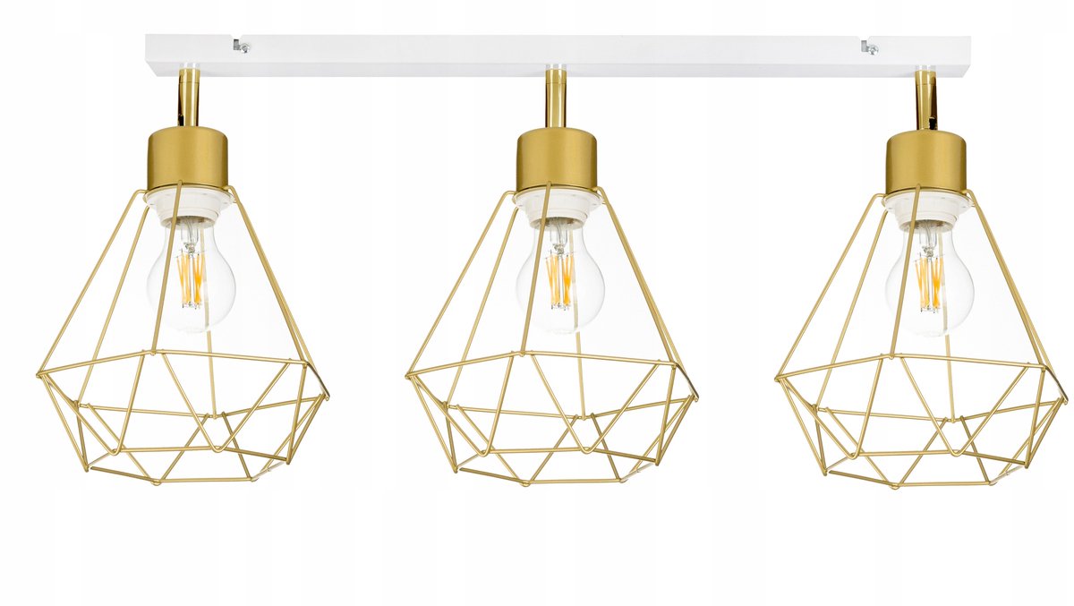 Gouden Plafondlamp met Verstelbare Armatuur - Loft Stijl