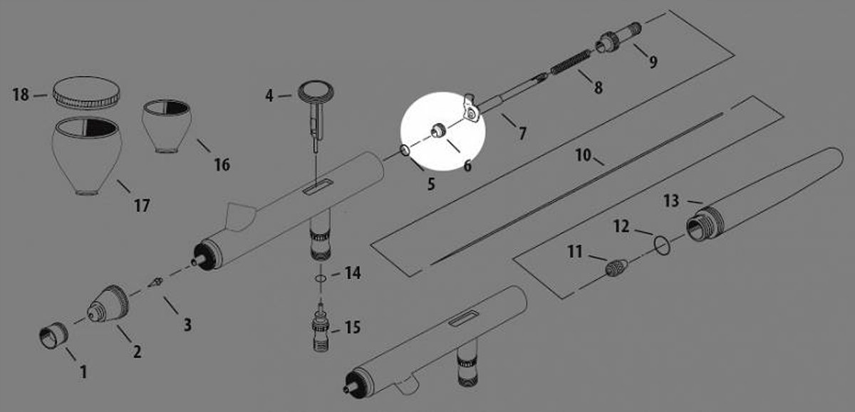 Iwata Naaldafdichtingsschroef CN+CBN voor Spuitpistolen