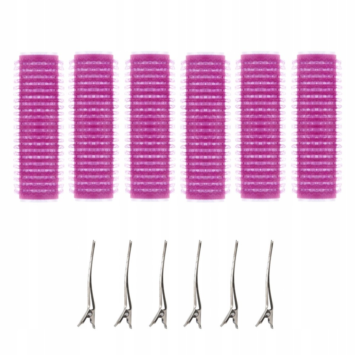 Haarrollers met Klittenband 20mm (6 stuks) + Metalen Klemmen