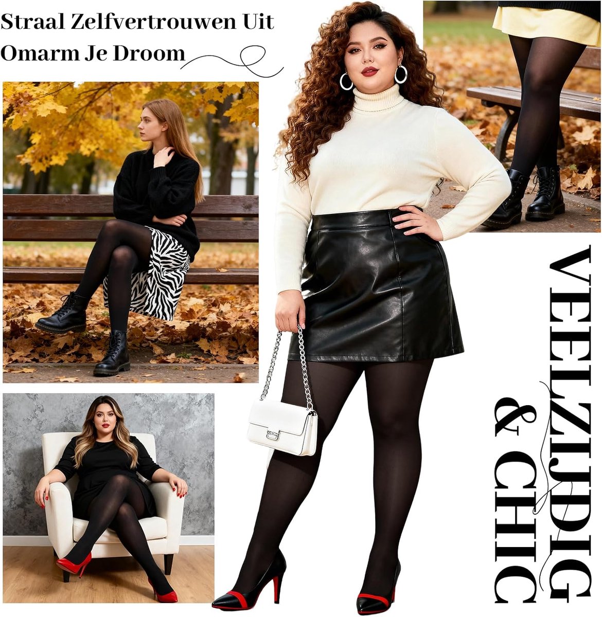 LOFIR Ladies Large Size Pantyhose: 80 Denier Opaque High Waist Tights and Leggings of Soft Microfiber for Curvy Women - ShopVlot