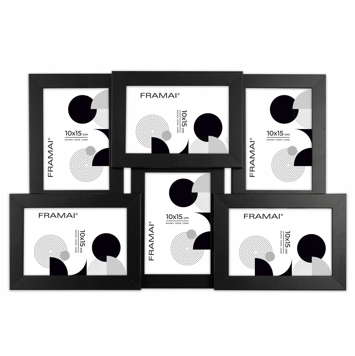 Multirama HEN Zwart - Galerijlijst voor 6 Foto's 10x15 cm