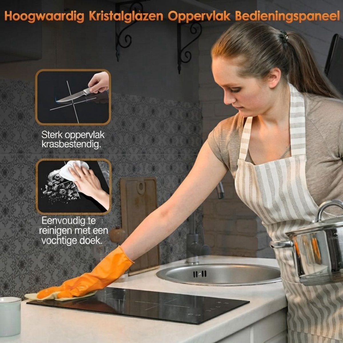TYR® Inductie Kookplaat - Inbouw Inductiekookplaat - Ingebouwde Inductiekookplaat - Zwart - 52cm x 30cm x 7cm