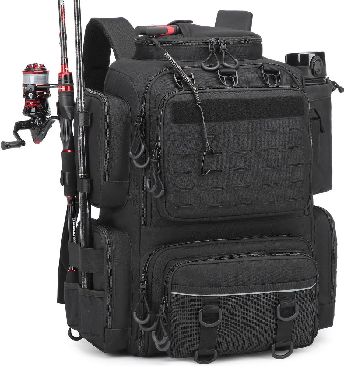Vissersrugzak 50L - Zwart - Waterdicht - Perfect voor organisatie van visuitrusting
