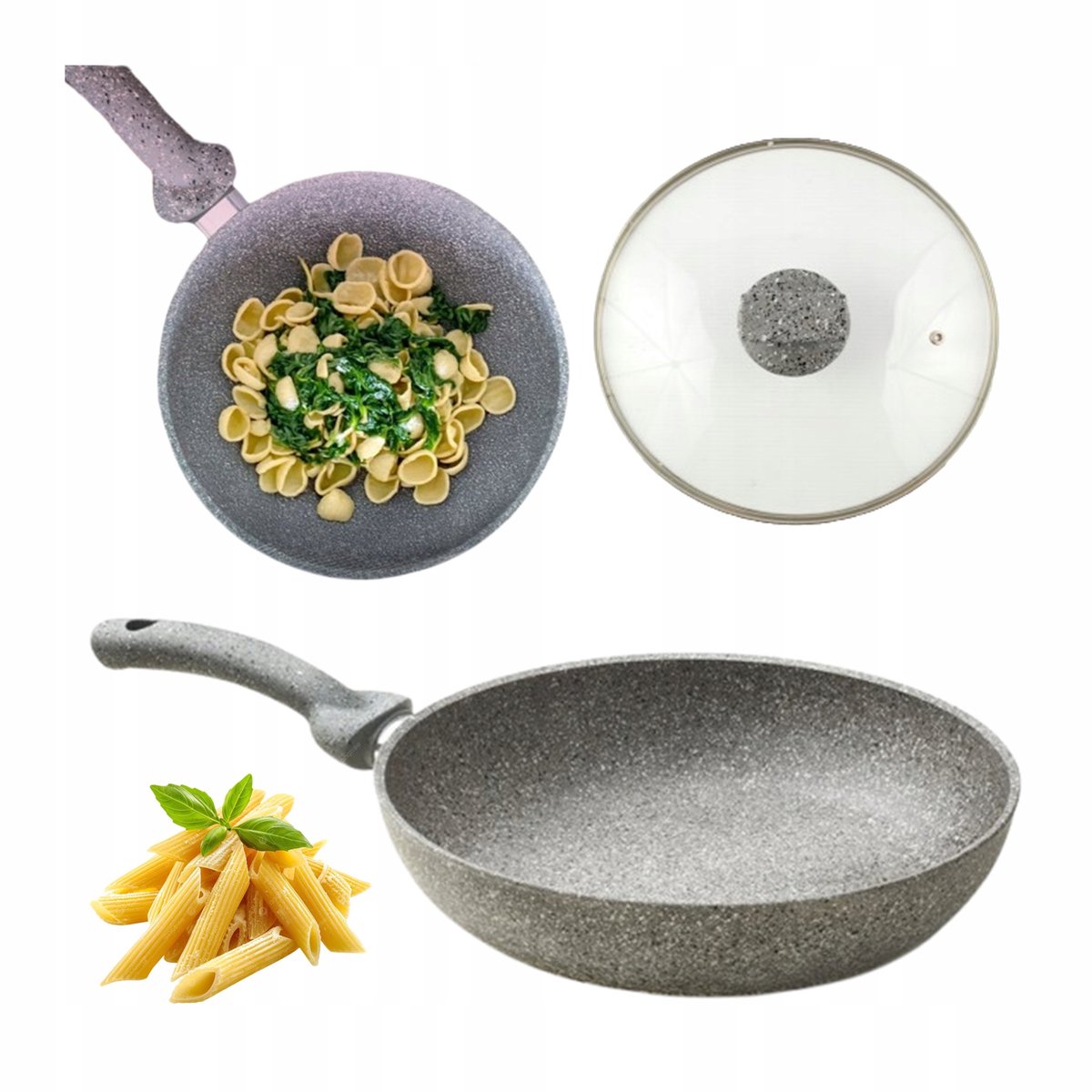 Inductie Koekenpan met Deksel 28cm - Italiaanse Kwaliteit, Anti-aanbak