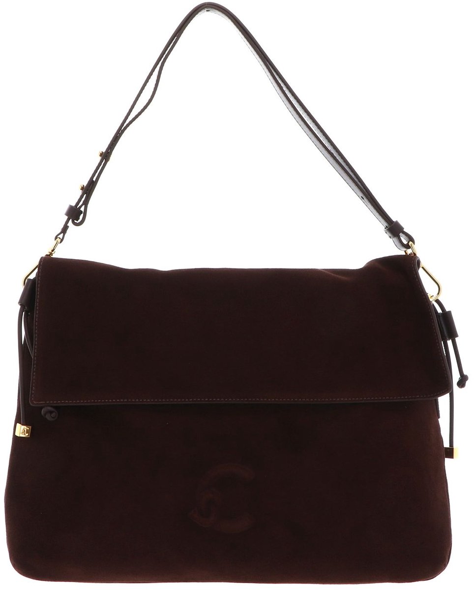 COCCINELLE Leren schoudertas Lidia Suede Le. / Smooth Le. Shoulderbag Brunette / Brunet donkerbruin
