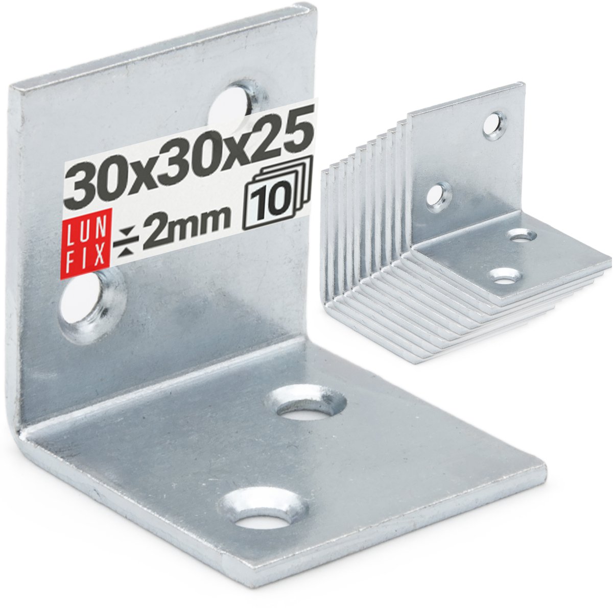 LUN FIX - Montagehoek 30x30x25x2mm - 10 Stuk