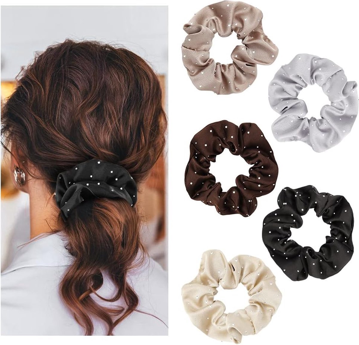 Haar elastiekjes voor Vrouwen, 5 Stuks Bling Hoofdbanden, Touw Haaraccessoires voor Meisjes Vrouwen