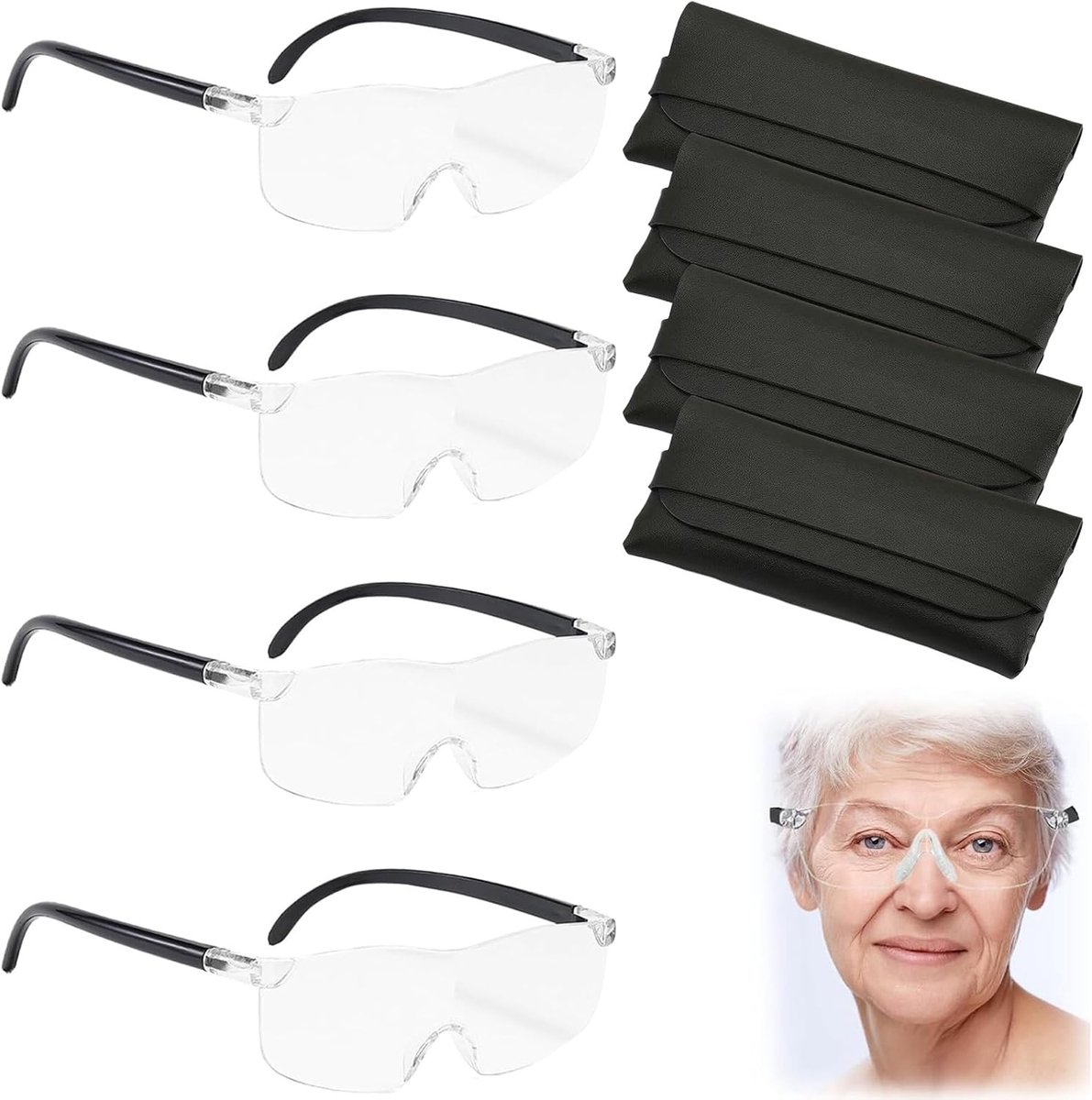 Vergrootglas op Standaard - Transparant - 4 Stuks - Hoge Vergroting - Voor Lezen en Knutselen