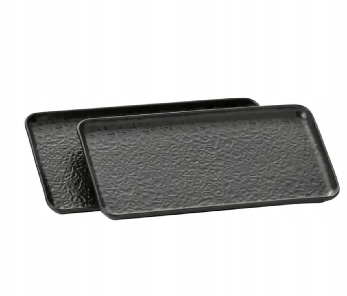 Set van 2 Zwarte Keramische Borden 31x23cm - Stijlvolle Serveerschalen