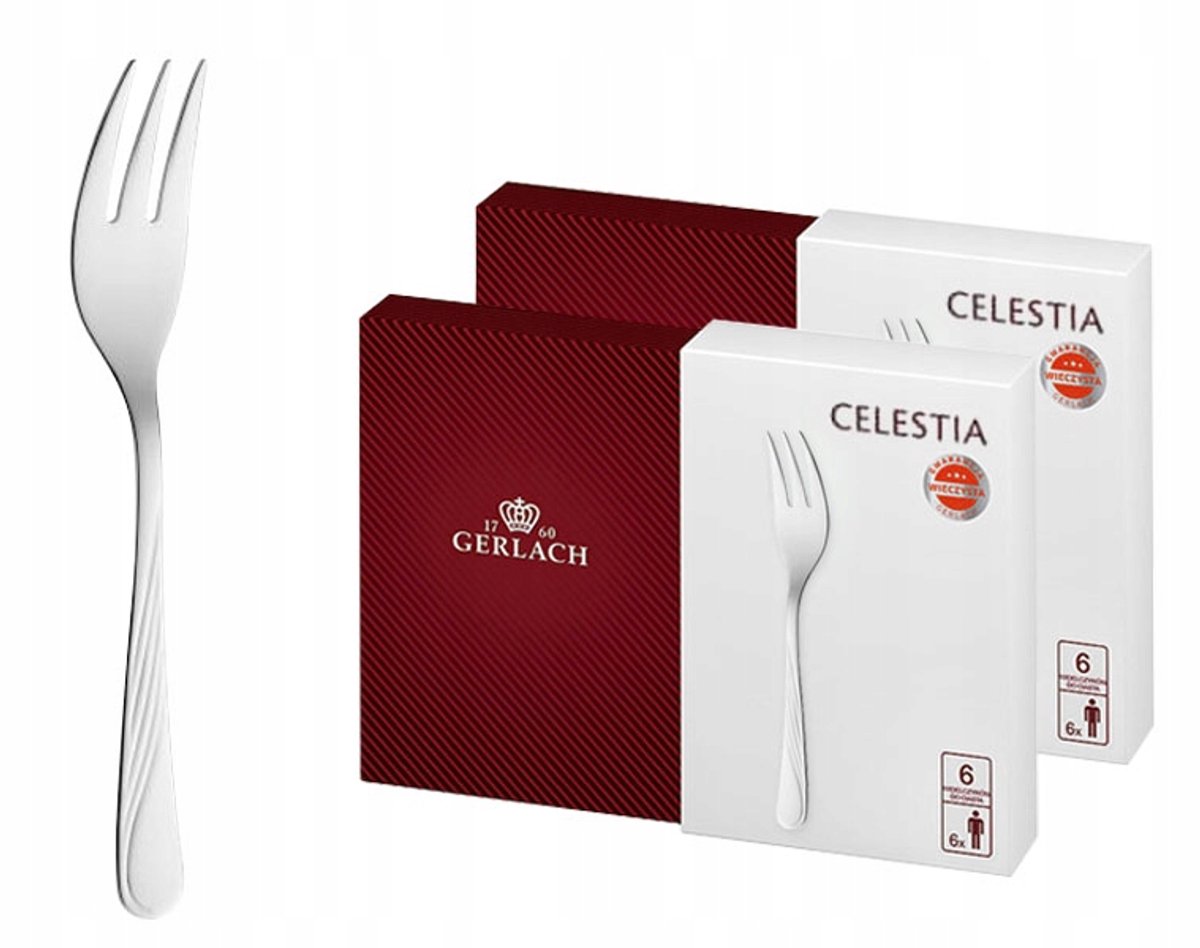 Gerlach Celestia Taartvorkjes Set (12 stuks) - Roestvrij Staal, Glanzend