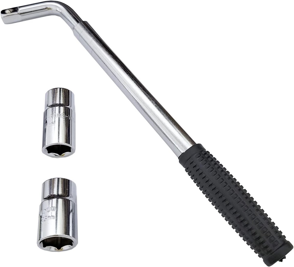 Tehtuy Telescopische Wielmoersleutel - 36 tot 51 cm CR-V met 17/19 en 21/23 mm Doppen - Voor Auto en SUV