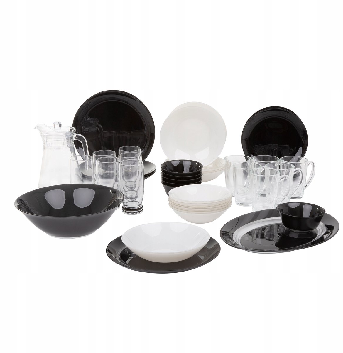 Luminarc Simply Black & White Servies voor 6 Personen (46-delig)