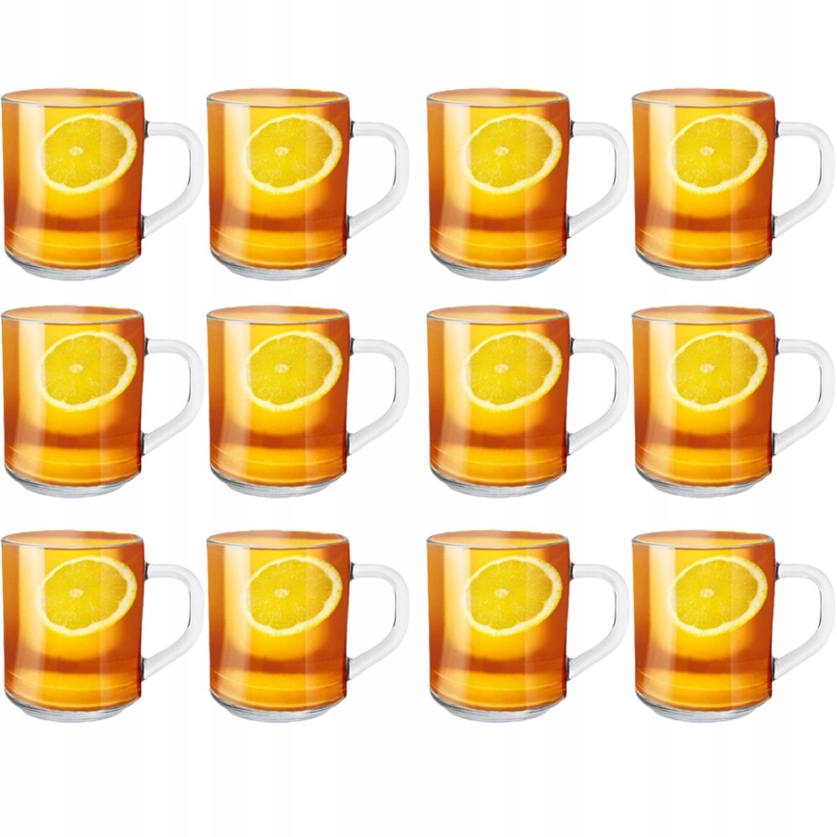 Set van 12 glazen met oor, 250ml, voor koffie en thee