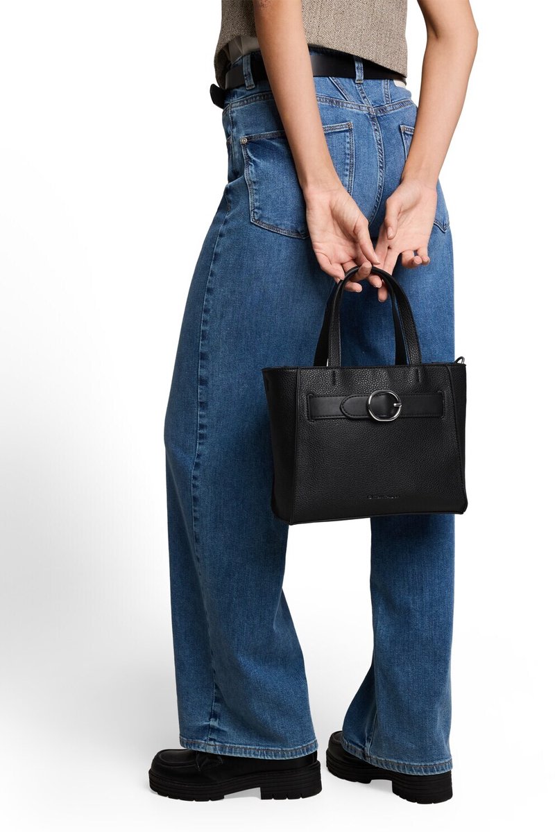 Tom Tailor - TTELIORA M shopper met riemdetail - Maat ONESIZE - schwarz / black