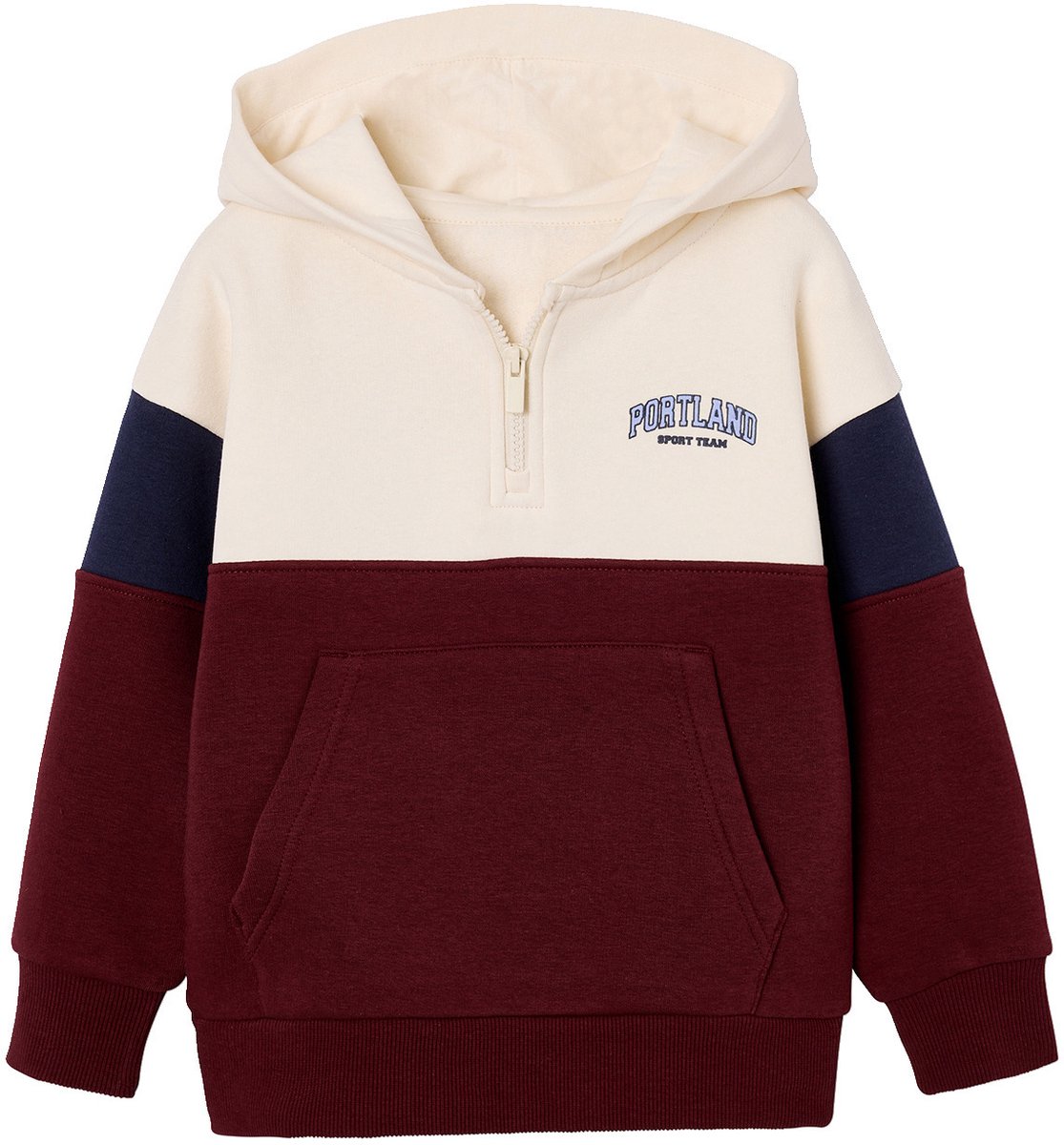 Vertbaudet sweater met capuchon voor jongens met colourblocking