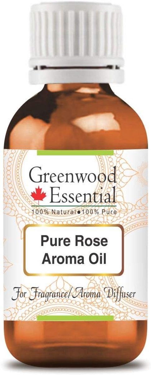 Greenwood Essential Pure Rose Aroma Oil (Suitable For Aroma Diffuser) 100% Natural Therapeutic Quality 30ml (1oz) - ShopVlot