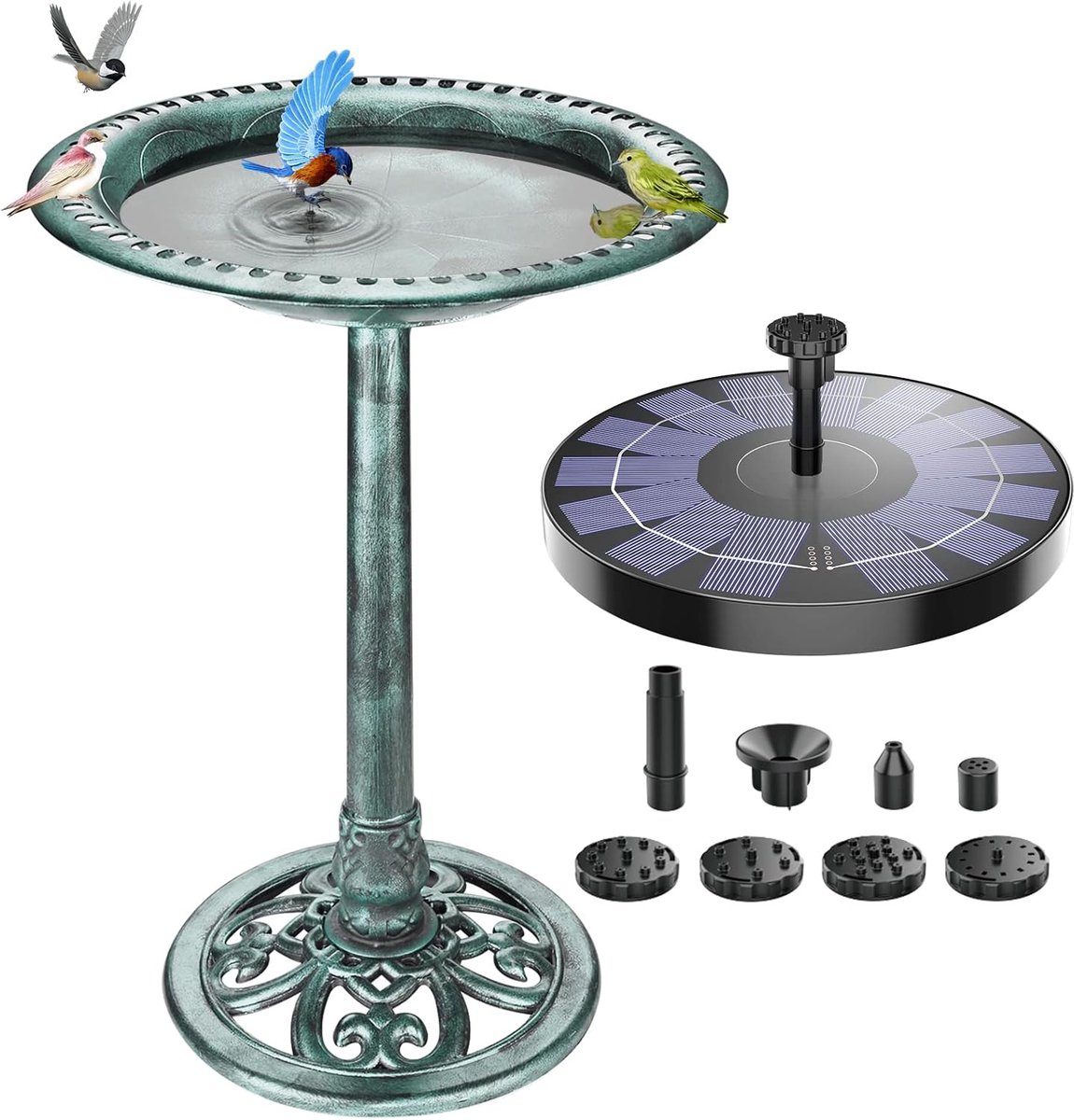 Vogelbad vorstbestendig 2,5 W fontein - staand waterbad - voederplaats voor wilde vogels - ShopVlot