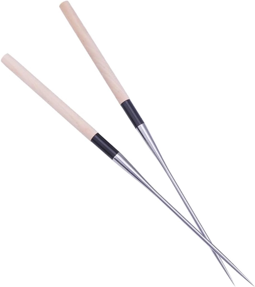Sushi-eetstokjes 2 stuks - roestvrij staal - lange handgreep - vaatwasmachinebestendig - ShopVlot