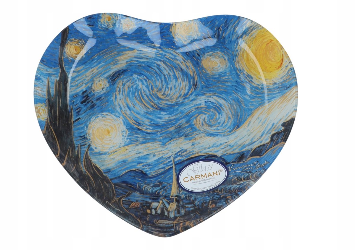Van Gogh Sterrennacht Hartvormige Glazen Serveerschaal