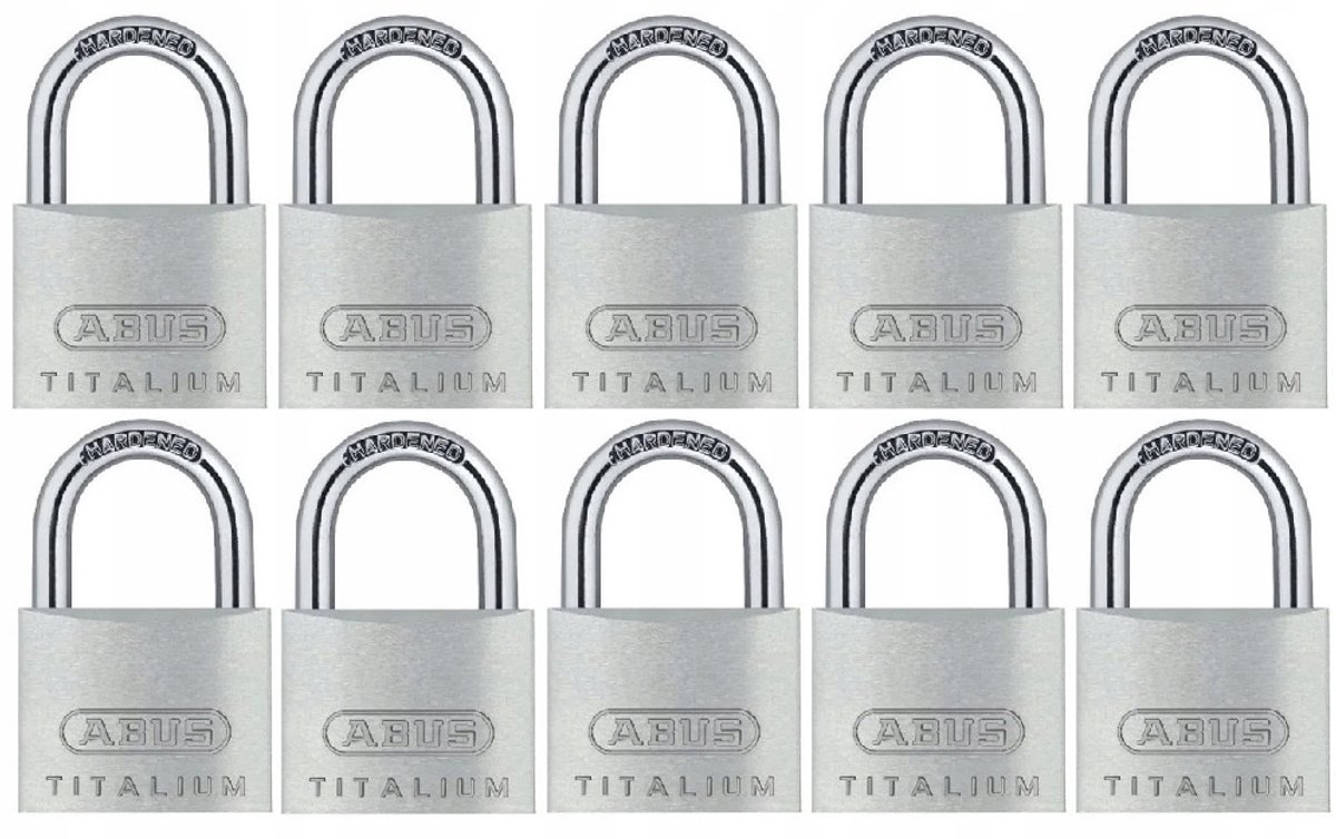 ABUS Titalium 64TI/35 Set: 10 Hangsloten met 1 Sleutel Systeem