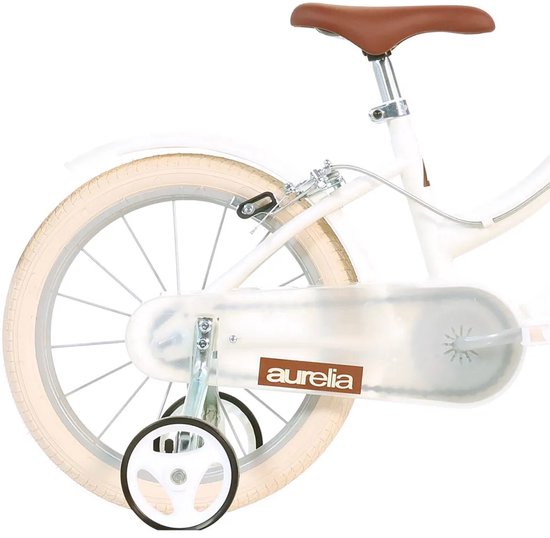 Dino Bikes Retro Kinderfiets 16 Inch Wit met Zijwieltjes - Meisjesfiets 4-7 Jaar van Dino Bikes — afbeelding 4