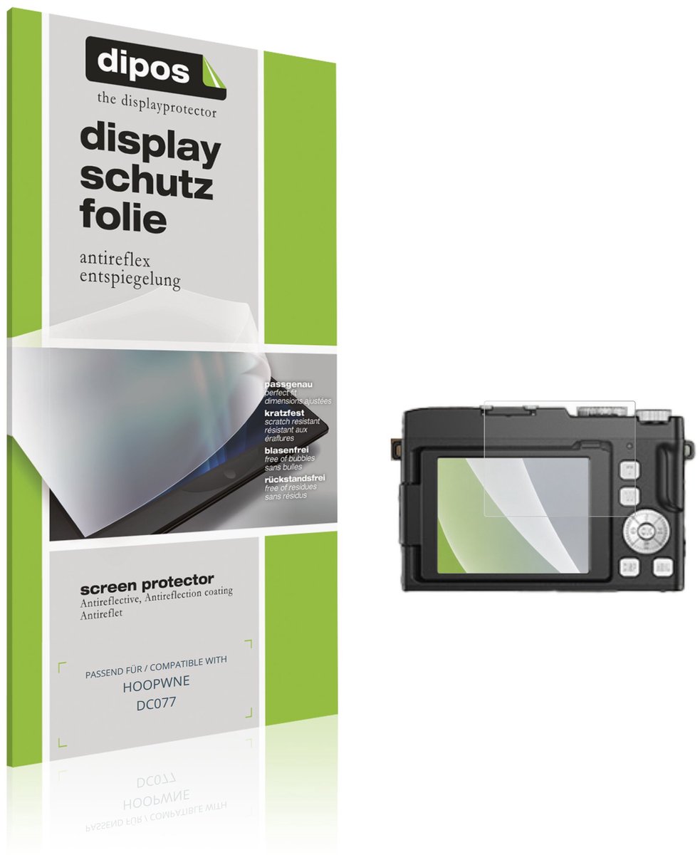 dipos – 4x Matte Beschermfolie geschikt voor HOOPWNE DC077 | Krasbestendige & antireflecterende Screenprotector Ultra-Thin