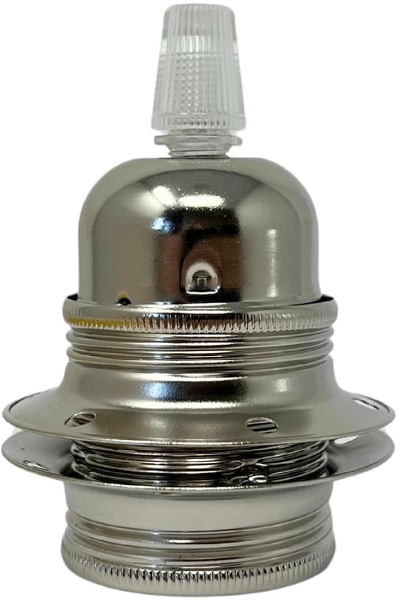 E27 Metal Lamp Holder Grey with Washer for Lampshades, Thick Thread, E27 Thread for Lampshades, Easy to Assemble - ShopVlot