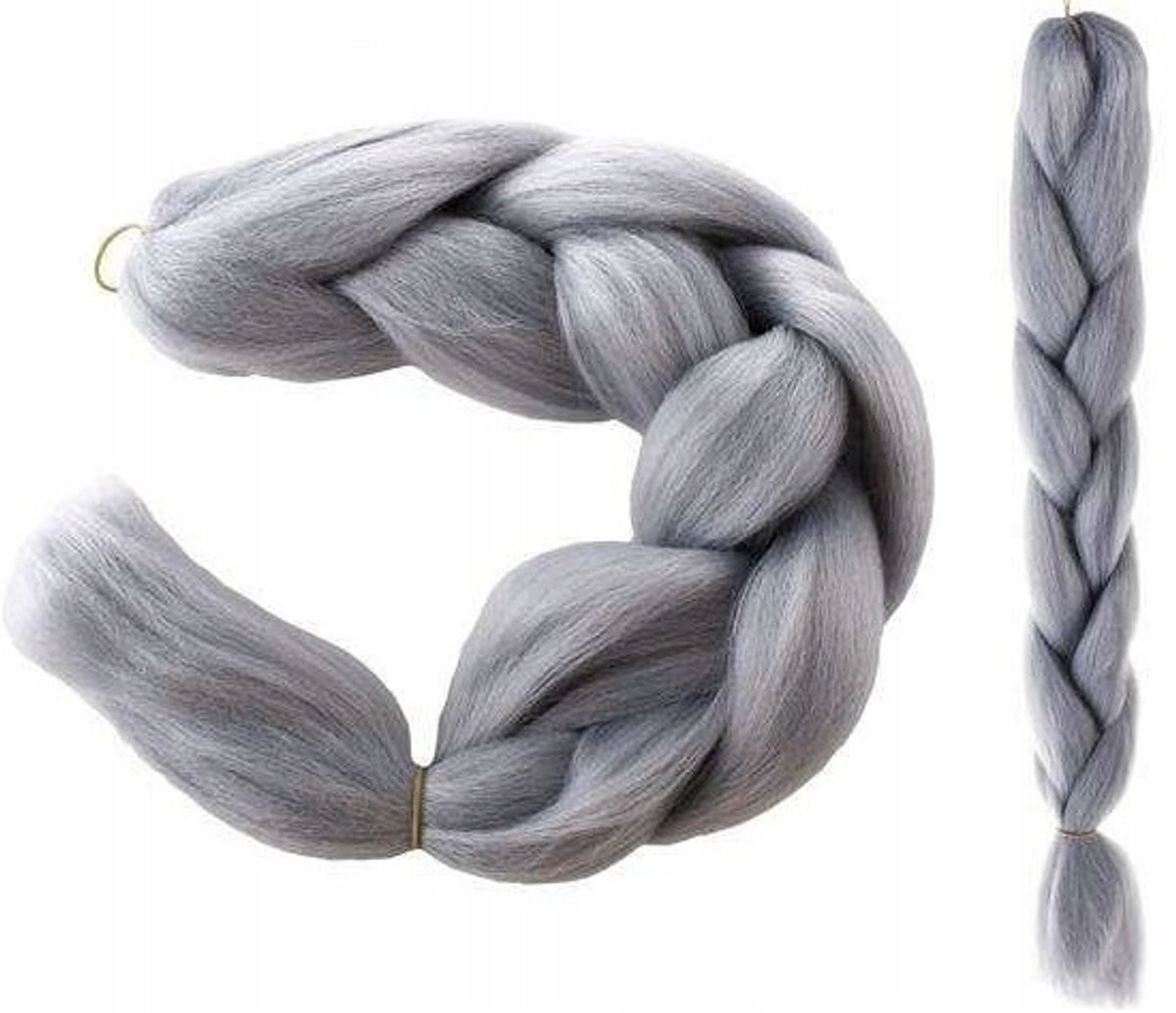 Synthetische Vlechten Haarstukken 60cm - Grijs
