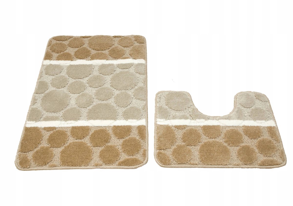 2-delige Siena Badkamerset Beige met WC-mat
