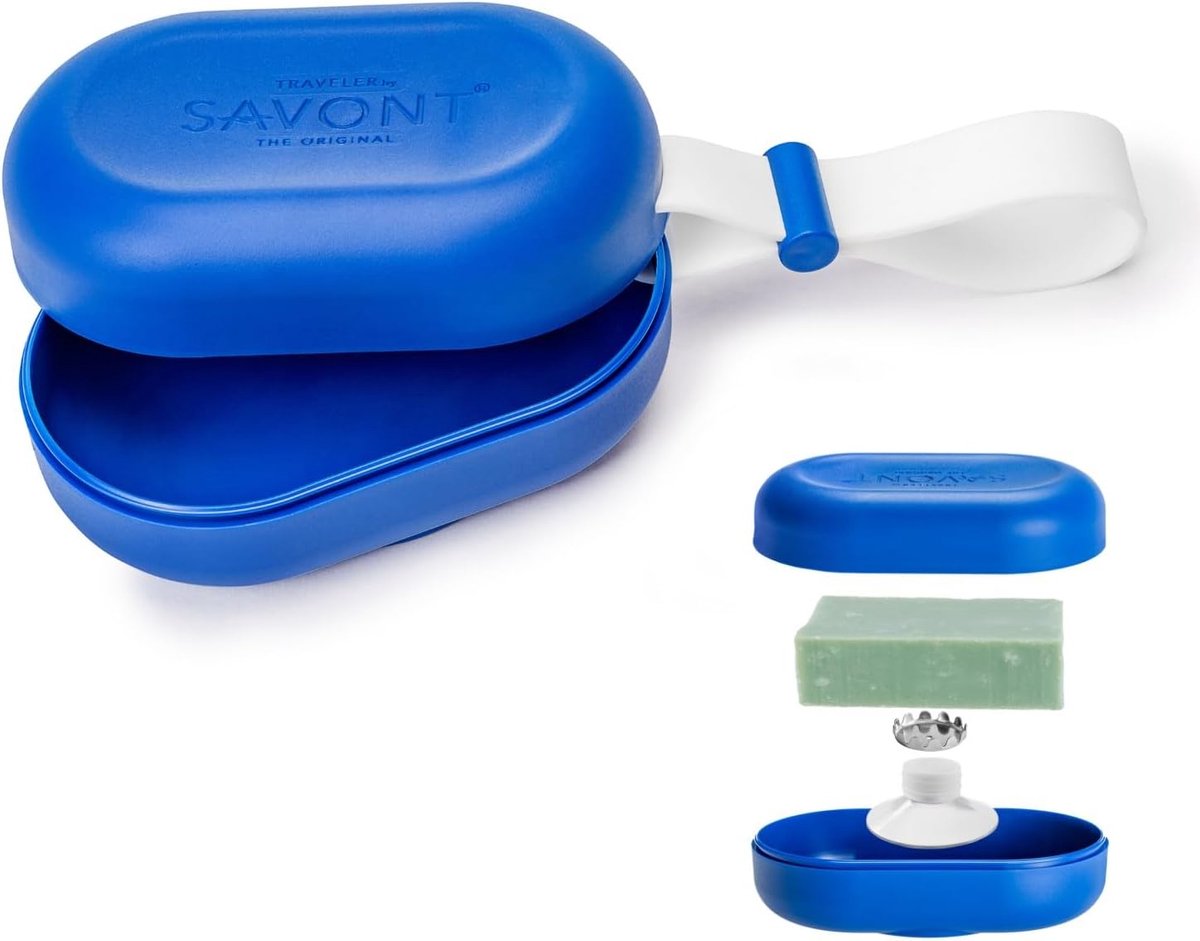 Zeepdoos Reiskoffer Blauw - Robuust Materiaal - Schokbestendig - Ideaal voor onderweg - ShopVlot