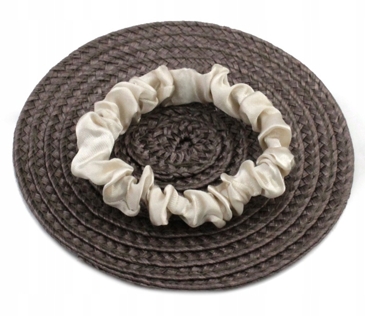 Zachte Satijnen Scrunchie Hoofdband - Naakt