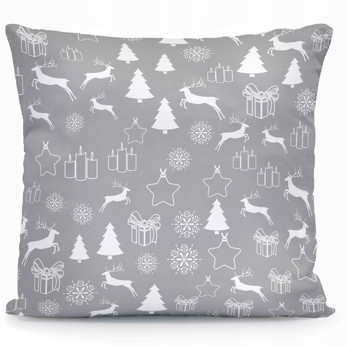 Decoratieve Kussenhoes 40x40 cm - Zachte Velours met Grijze Rendieren