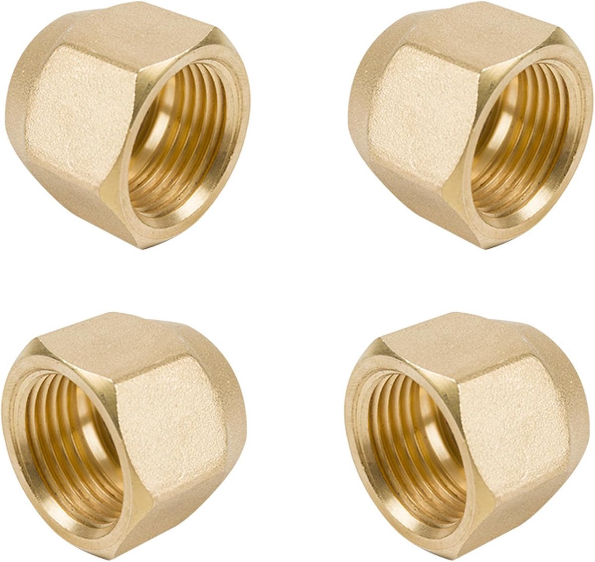 4pcs Split Heat Shrink Nut, Brass Shrink Tubes, Brass Shrink Nuts Parts Air Conditioning Fittings, 3/8 Inch For - ShopVlot