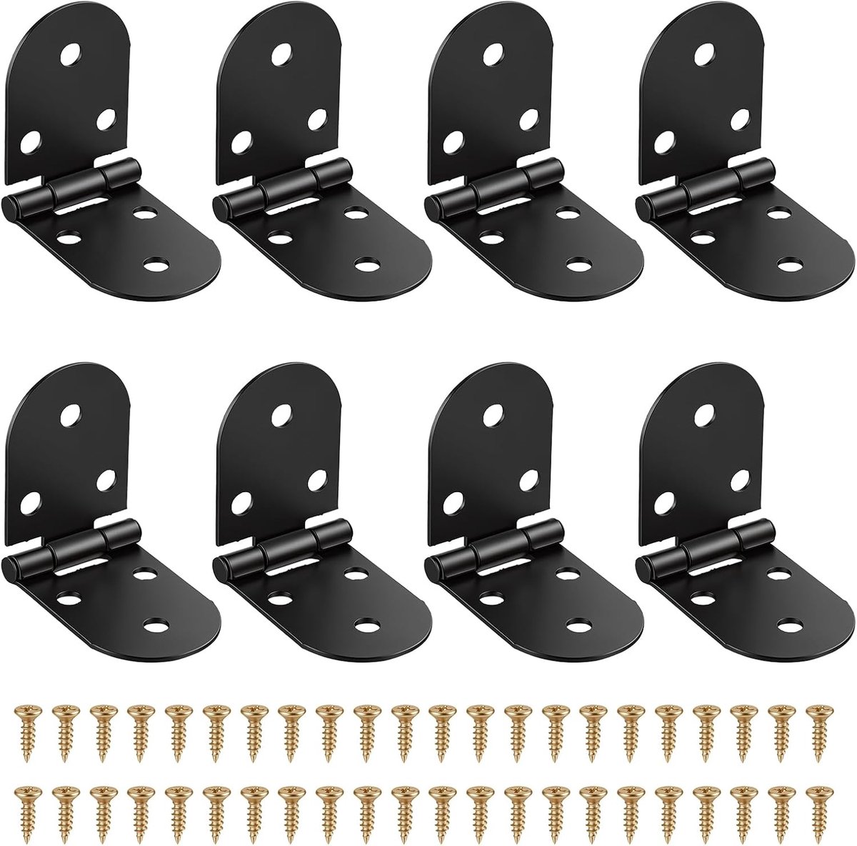 Folding Hinge, 180 Degrees, 8 Pieces, Round Hinges Made of Stainless Steel for Folding Table, Screw Mechanism for - ShopVlot