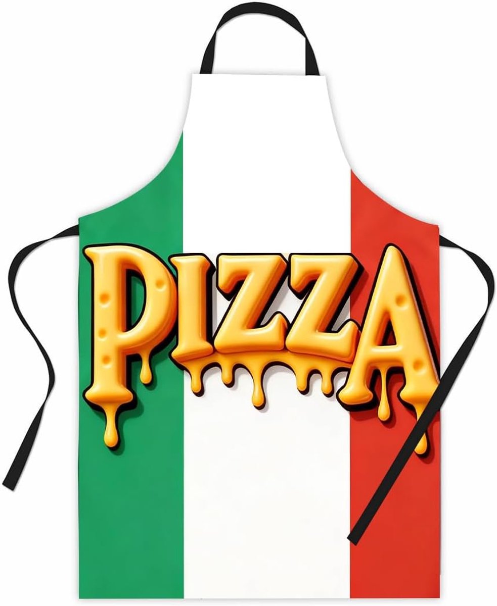 Keukenschort voor heren, gepersonaliseerd pizzaschort, pizza kooktoestel-idee, ontwerp Italiaanse vlag, geschikt voor - ShopVlot